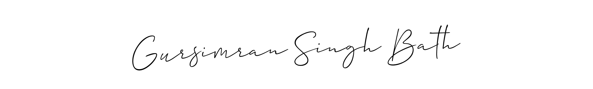 Similarly Allison_Script is the best handwritten signature design. Signature creator online .You can use it as an online autograph creator for name Gursimran Singh Bath. Gursimran Singh Bath signature style 2 images and pictures png