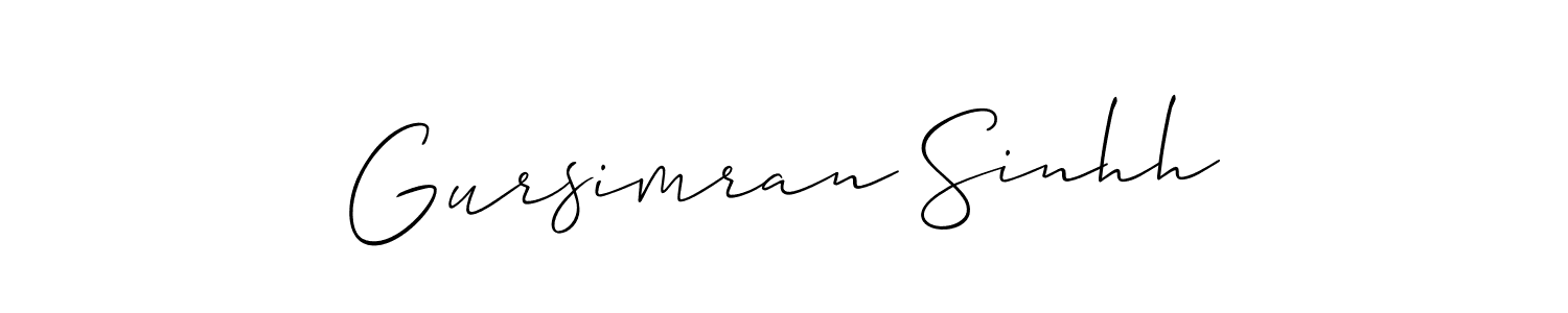 You should practise on your own different ways (Allison_Script) to write your name (Gursimran Sinhh) in signature. don't let someone else do it for you. Gursimran Sinhh signature style 2 images and pictures png