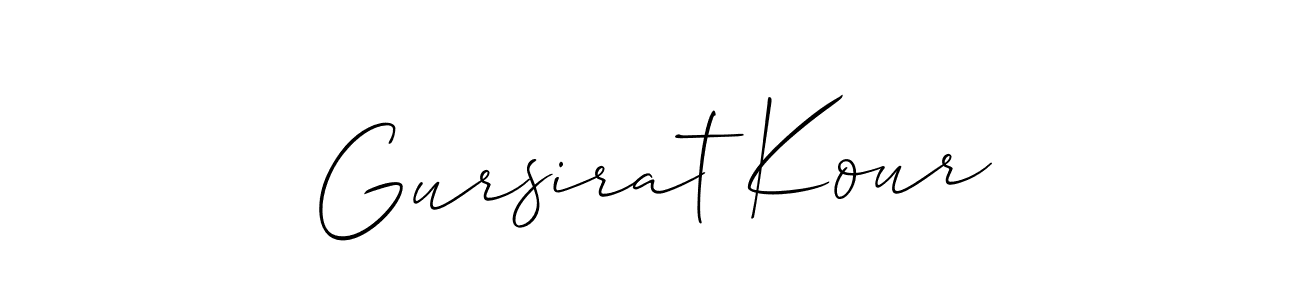 The best way (Allison_Script) to make a short signature is to pick only two or three words in your name. The name Gursirat Kour include a total of six letters. For converting this name. Gursirat Kour signature style 2 images and pictures png