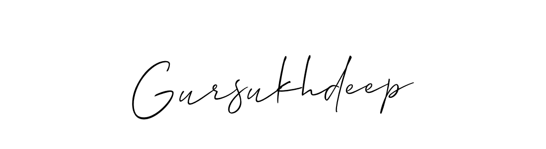 Make a beautiful signature design for name Gursukhdeep. With this signature (Allison_Script) style, you can create a handwritten signature for free. Gursukhdeep signature style 2 images and pictures png