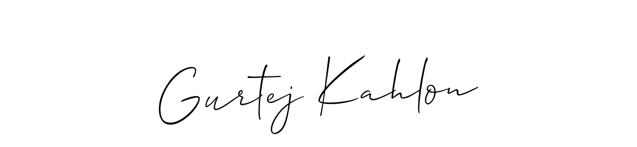 Gurtej Kahlon stylish signature style. Best Handwritten Sign (Allison_Script) for my name. Handwritten Signature Collection Ideas for my name Gurtej Kahlon. Gurtej Kahlon signature style 2 images and pictures png