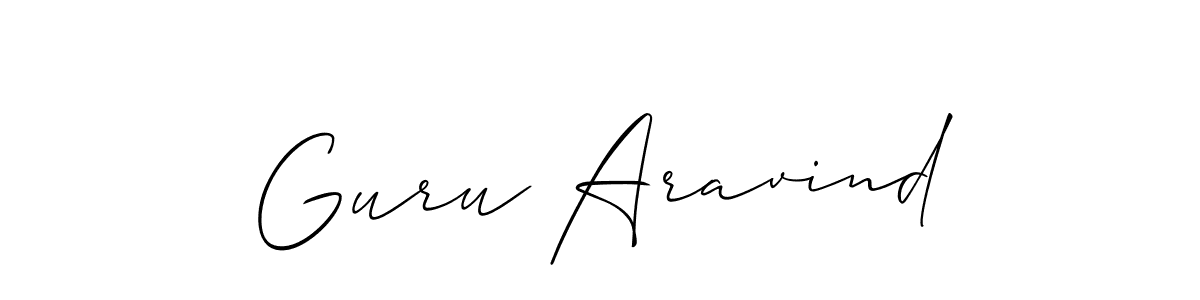 Best and Professional Signature Style for Guru Aravind. Allison_Script Best Signature Style Collection. Guru Aravind signature style 2 images and pictures png