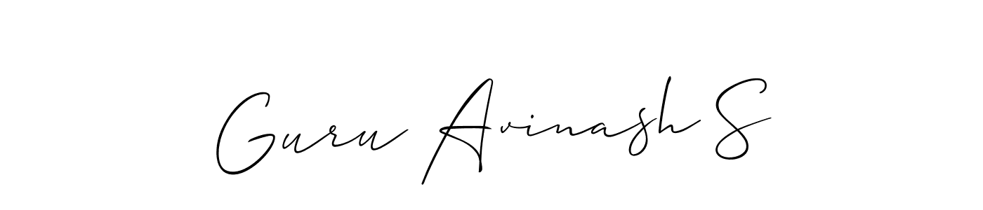 Create a beautiful signature design for name Guru Avinash S. With this signature (Allison_Script) fonts, you can make a handwritten signature for free. Guru Avinash S signature style 2 images and pictures png