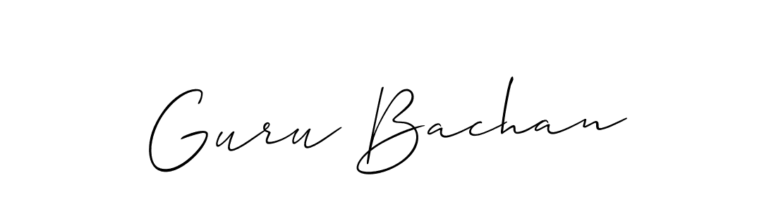 How to make Guru Bachan name signature. Use Allison_Script style for creating short signs online. This is the latest handwritten sign. Guru Bachan signature style 2 images and pictures png