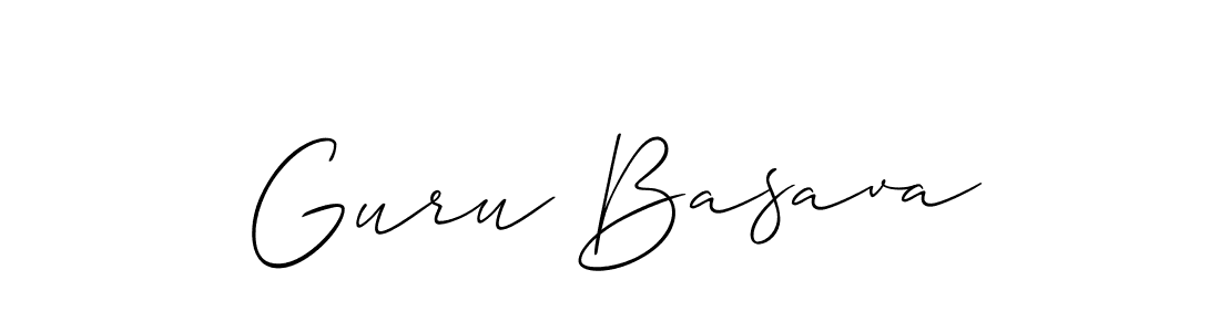 Use a signature maker to create a handwritten signature online. With this signature software, you can design (Allison_Script) your own signature for name Guru Basava. Guru Basava signature style 2 images and pictures png