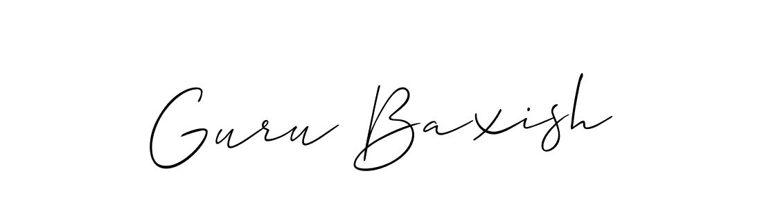 How to make Guru Baxish name signature. Use Allison_Script style for creating short signs online. This is the latest handwritten sign. Guru Baxish signature style 2 images and pictures png