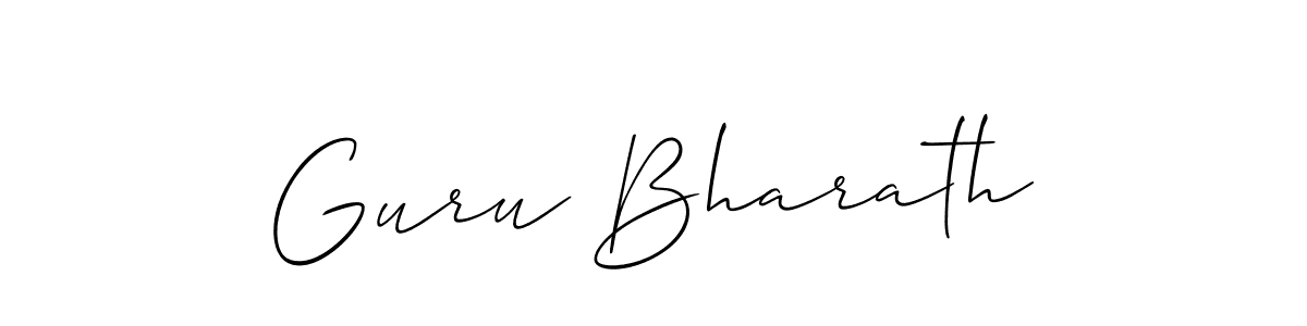You should practise on your own different ways (Allison_Script) to write your name (Guru Bharath) in signature. don't let someone else do it for you. Guru Bharath signature style 2 images and pictures png