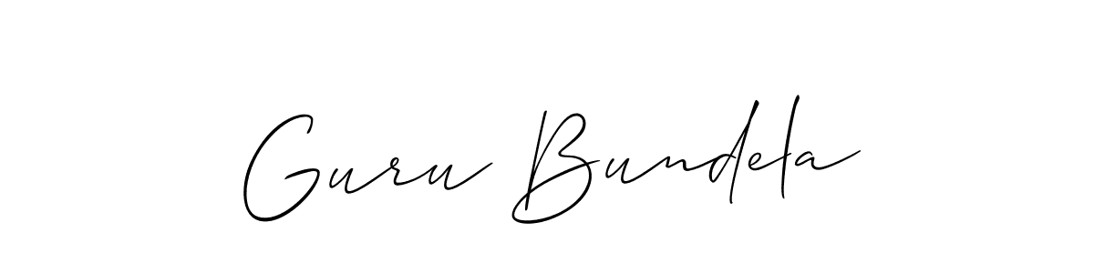 Also we have Guru Bundela name is the best signature style. Create professional handwritten signature collection using Allison_Script autograph style. Guru Bundela signature style 2 images and pictures png