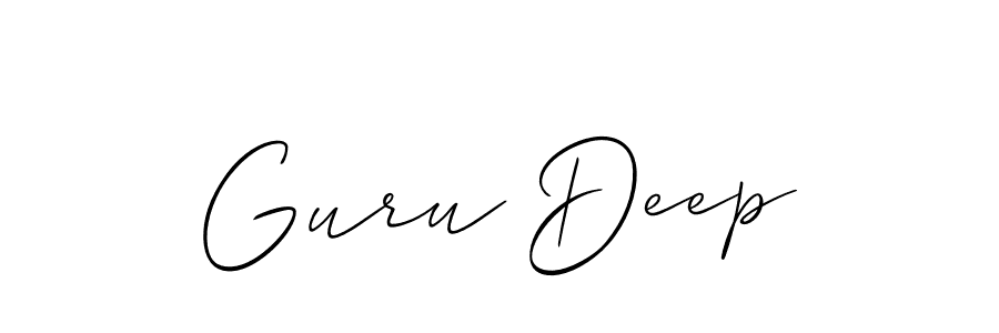 Use a signature maker to create a handwritten signature online. With this signature software, you can design (Allison_Script) your own signature for name Guru Deep. Guru Deep signature style 2 images and pictures png