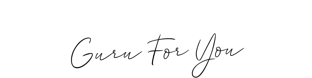 This is the best signature style for the Guru For You name. Also you like these signature font (Allison_Script). Mix name signature. Guru For You signature style 2 images and pictures png