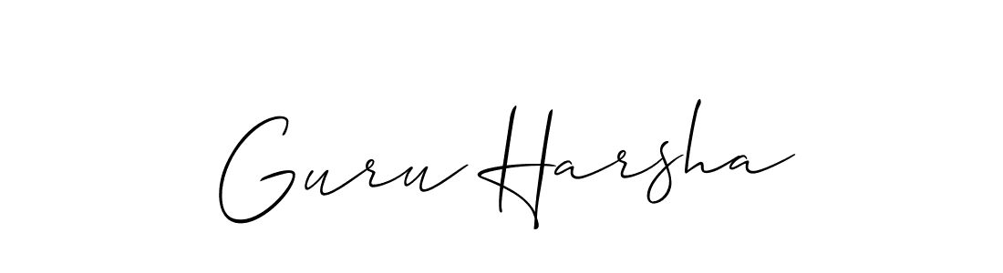 The best way (Allison_Script) to make a short signature is to pick only two or three words in your name. The name Guru Harsha include a total of six letters. For converting this name. Guru Harsha signature style 2 images and pictures png