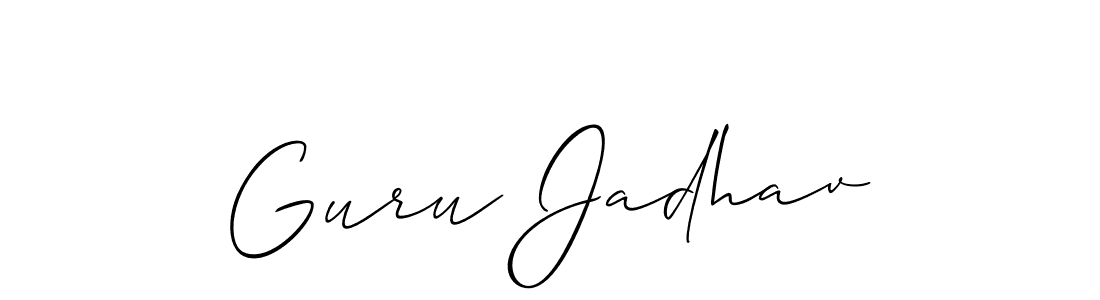 It looks lik you need a new signature style for name Guru Jadhav. Design unique handwritten (Allison_Script) signature with our free signature maker in just a few clicks. Guru Jadhav signature style 2 images and pictures png