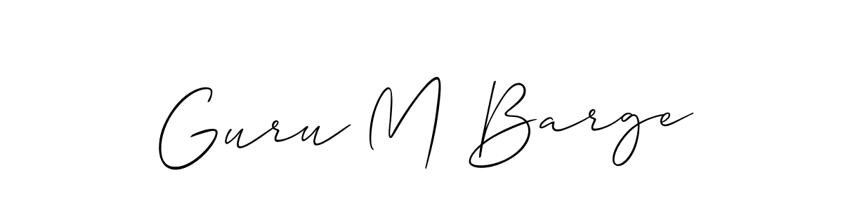 How to Draw Guru M Barge signature style? Allison_Script is a latest design signature styles for name Guru M Barge. Guru M Barge signature style 2 images and pictures png