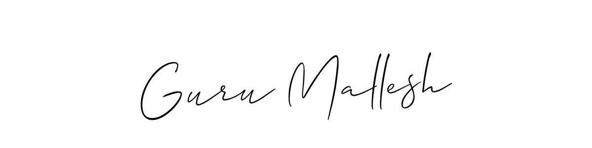 Make a beautiful signature design for name Guru Mallesh. With this signature (Allison_Script) style, you can create a handwritten signature for free. Guru Mallesh signature style 2 images and pictures png