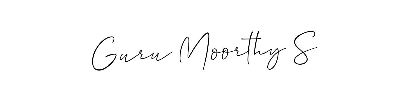 Make a short Guru Moorthy S signature style. Manage your documents anywhere anytime using Allison_Script. Create and add eSignatures, submit forms, share and send files easily. Guru Moorthy S signature style 2 images and pictures png