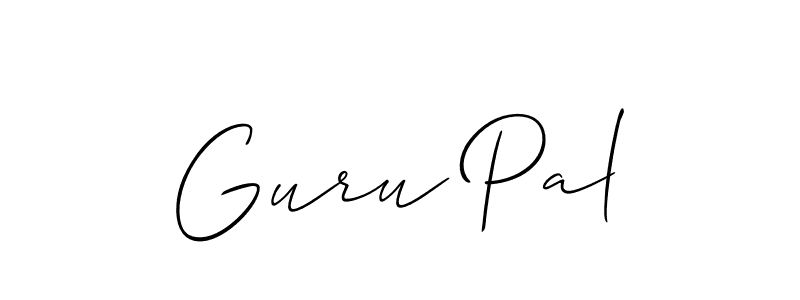 Also You can easily find your signature by using the search form. We will create Guru Pal name handwritten signature images for you free of cost using Allison_Script sign style. Guru Pal signature style 2 images and pictures png