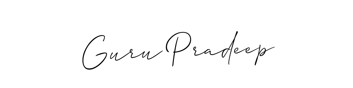 You should practise on your own different ways (Allison_Script) to write your name (Guru Pradeep) in signature. don't let someone else do it for you. Guru Pradeep signature style 2 images and pictures png