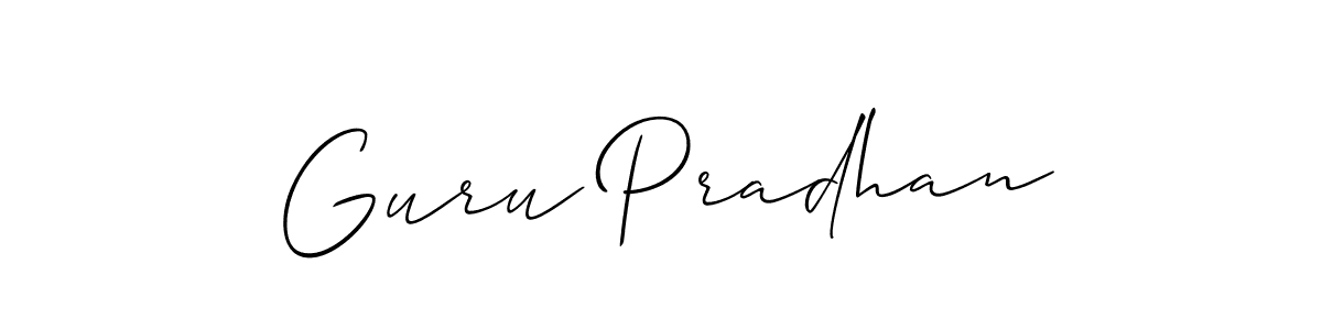 if you are searching for the best signature style for your name Guru Pradhan. so please give up your signature search. here we have designed multiple signature styles  using Allison_Script. Guru Pradhan signature style 2 images and pictures png