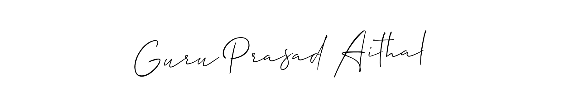 Also we have Guru Prasad Aithal name is the best signature style. Create professional handwritten signature collection using Allison_Script autograph style. Guru Prasad Aithal signature style 2 images and pictures png