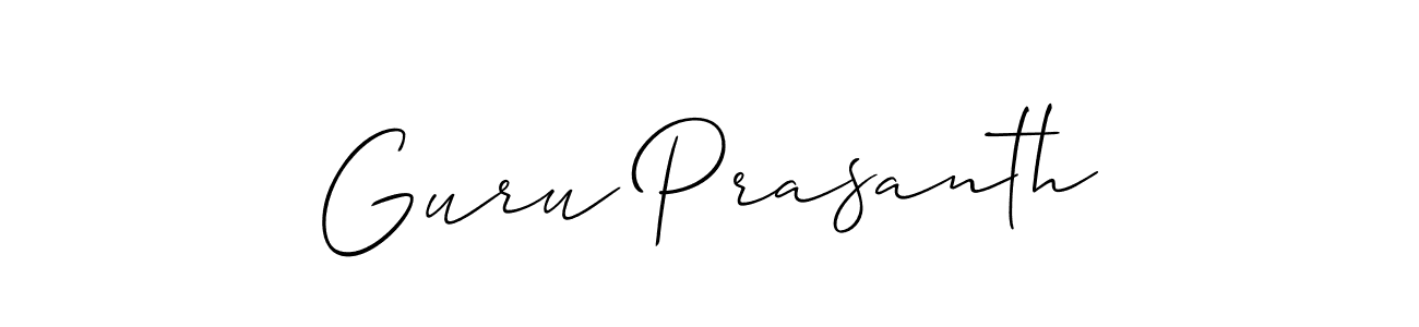 It looks lik you need a new signature style for name Guru Prasanth. Design unique handwritten (Allison_Script) signature with our free signature maker in just a few clicks. Guru Prasanth signature style 2 images and pictures png