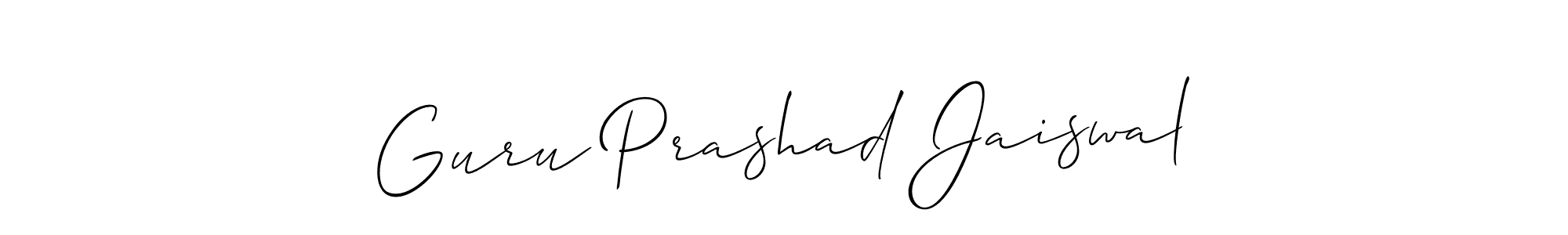 Use a signature maker to create a handwritten signature online. With this signature software, you can design (Allison_Script) your own signature for name Guru Prashad Jaiswal. Guru Prashad Jaiswal signature style 2 images and pictures png