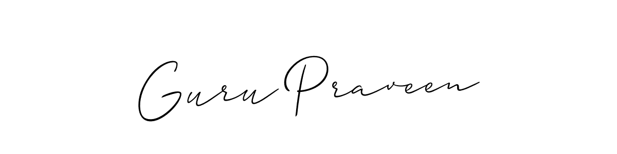 if you are searching for the best signature style for your name Guru Praveen. so please give up your signature search. here we have designed multiple signature styles  using Allison_Script. Guru Praveen signature style 2 images and pictures png