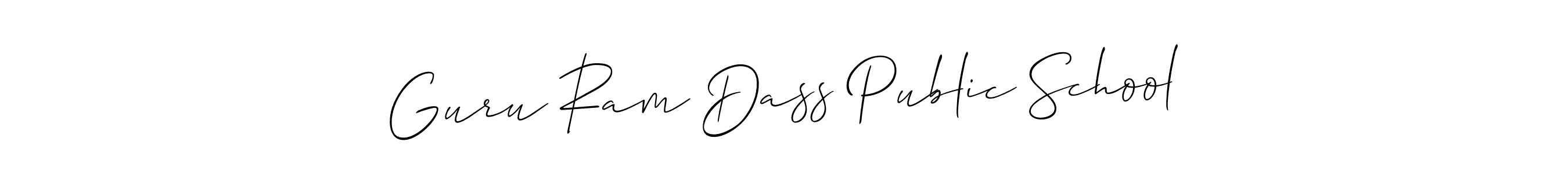 Similarly Allison_Script is the best handwritten signature design. Signature creator online .You can use it as an online autograph creator for name Guru Ram Dass Public School. Guru Ram Dass Public School signature style 2 images and pictures png