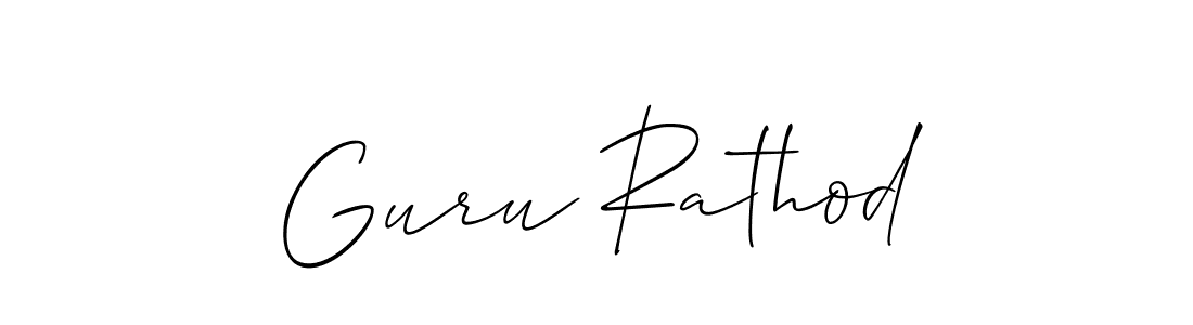 Design your own signature with our free online signature maker. With this signature software, you can create a handwritten (Allison_Script) signature for name Guru Rathod. Guru Rathod signature style 2 images and pictures png