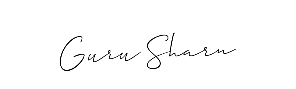 if you are searching for the best signature style for your name Guru Sharn. so please give up your signature search. here we have designed multiple signature styles  using Allison_Script. Guru Sharn signature style 2 images and pictures png