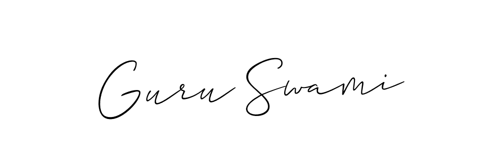 How to make Guru Swami signature? Allison_Script is a professional autograph style. Create handwritten signature for Guru Swami name. Guru Swami signature style 2 images and pictures png