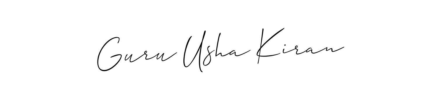 It looks lik you need a new signature style for name Guru Usha Kiran. Design unique handwritten (Allison_Script) signature with our free signature maker in just a few clicks. Guru Usha Kiran signature style 2 images and pictures png