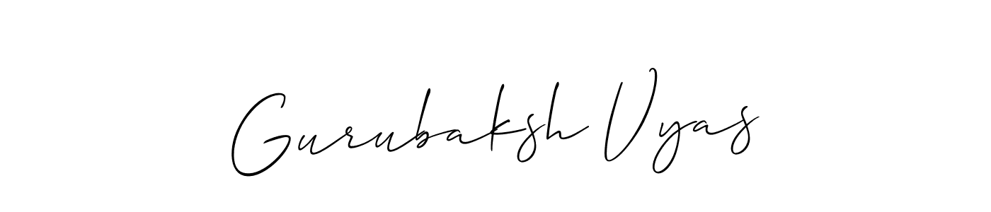 This is the best signature style for the Gurubaksh Vyas name. Also you like these signature font (Allison_Script). Mix name signature. Gurubaksh Vyas signature style 2 images and pictures png