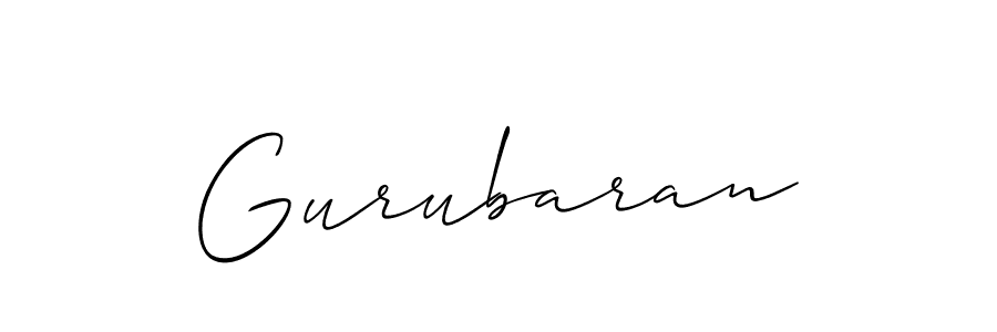 Gurubaran stylish signature style. Best Handwritten Sign (Allison_Script) for my name. Handwritten Signature Collection Ideas for my name Gurubaran. Gurubaran signature style 2 images and pictures png