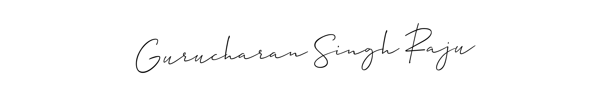 How to make Gurucharan Singh Raju signature? Allison_Script is a professional autograph style. Create handwritten signature for Gurucharan Singh Raju name. Gurucharan Singh Raju signature style 2 images and pictures png