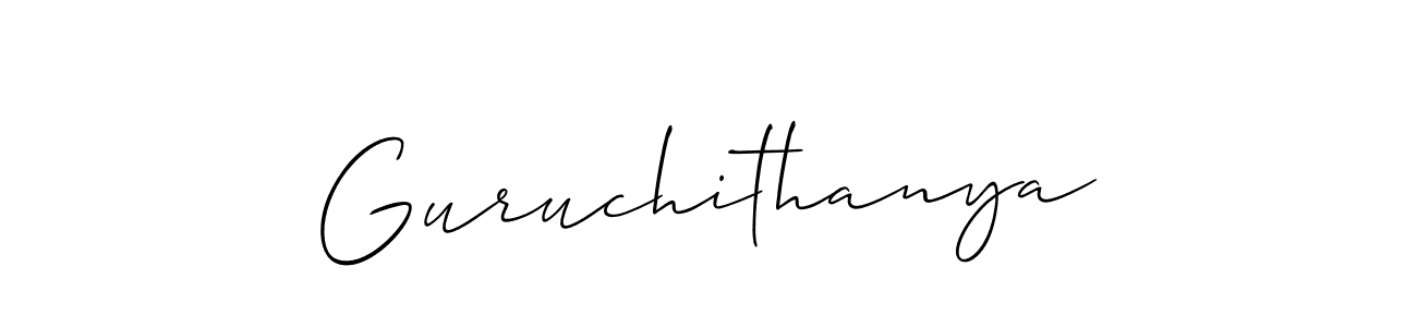 Also You can easily find your signature by using the search form. We will create Guruchithanya name handwritten signature images for you free of cost using Allison_Script sign style. Guruchithanya signature style 2 images and pictures png