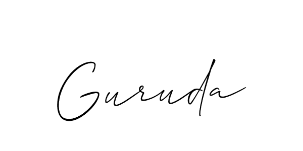 Guruda stylish signature style. Best Handwritten Sign (Allison_Script) for my name. Handwritten Signature Collection Ideas for my name Guruda. Guruda signature style 2 images and pictures png