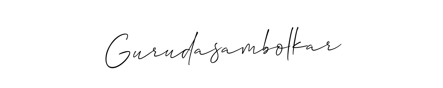 Also we have Gurudasambolkar name is the best signature style. Create professional handwritten signature collection using Allison_Script autograph style. Gurudasambolkar signature style 2 images and pictures png