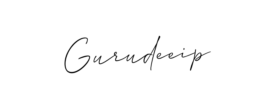 Use a signature maker to create a handwritten signature online. With this signature software, you can design (Allison_Script) your own signature for name Gurudeeip. Gurudeeip signature style 2 images and pictures png