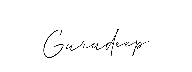 Use a signature maker to create a handwritten signature online. With this signature software, you can design (Allison_Script) your own signature for name Gurudeep. Gurudeep signature style 2 images and pictures png