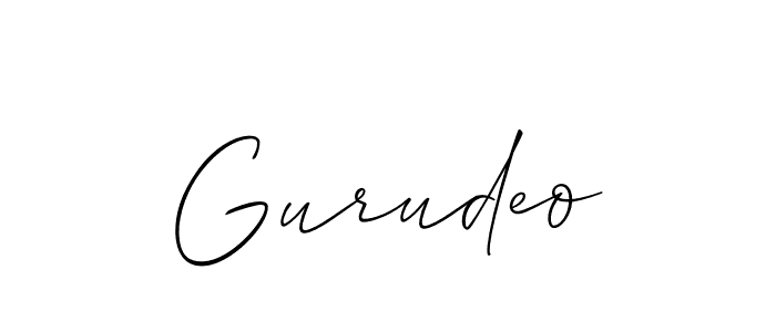 Also we have Gurudeo name is the best signature style. Create professional handwritten signature collection using Allison_Script autograph style. Gurudeo signature style 2 images and pictures png