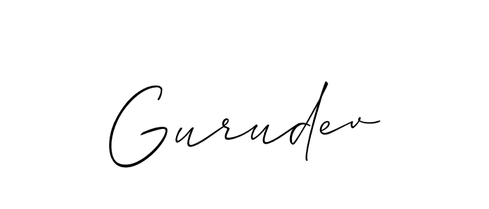 Also we have Gurudev name is the best signature style. Create professional handwritten signature collection using Allison_Script autograph style. Gurudev signature style 2 images and pictures png