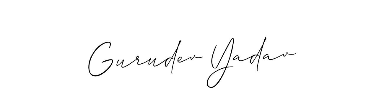 You should practise on your own different ways (Allison_Script) to write your name (Gurudev Yadav) in signature. don't let someone else do it for you. Gurudev Yadav signature style 2 images and pictures png
