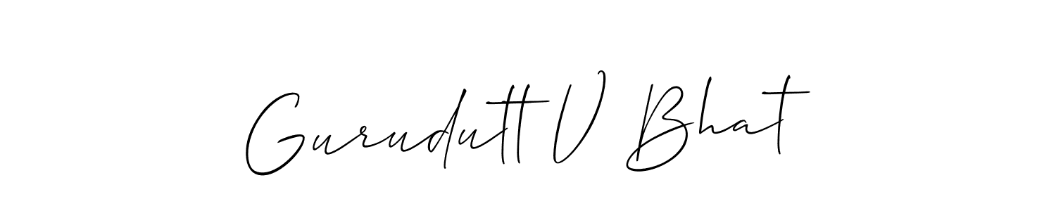 This is the best signature style for the Gurudutt V Bhat name. Also you like these signature font (Allison_Script). Mix name signature. Gurudutt V Bhat signature style 2 images and pictures png