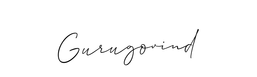 Gurugovind stylish signature style. Best Handwritten Sign (Allison_Script) for my name. Handwritten Signature Collection Ideas for my name Gurugovind. Gurugovind signature style 2 images and pictures png