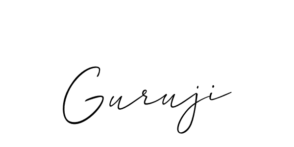 Make a beautiful signature design for name Guruji. With this signature (Allison_Script) style, you can create a handwritten signature for free. Guruji signature style 2 images and pictures png
