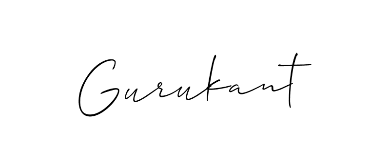 Design your own signature with our free online signature maker. With this signature software, you can create a handwritten (Allison_Script) signature for name Gurukant. Gurukant signature style 2 images and pictures png