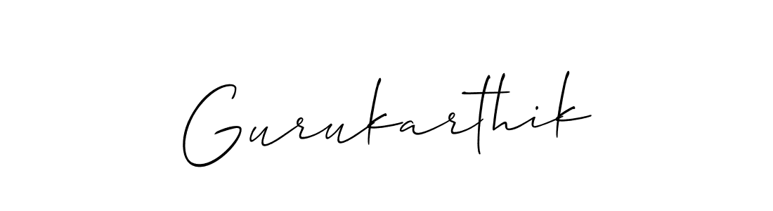 Gurukarthik stylish signature style. Best Handwritten Sign (Allison_Script) for my name. Handwritten Signature Collection Ideas for my name Gurukarthik. Gurukarthik signature style 2 images and pictures png
