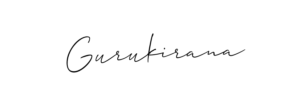 How to make Gurukirana signature? Allison_Script is a professional autograph style. Create handwritten signature for Gurukirana name. Gurukirana signature style 2 images and pictures png