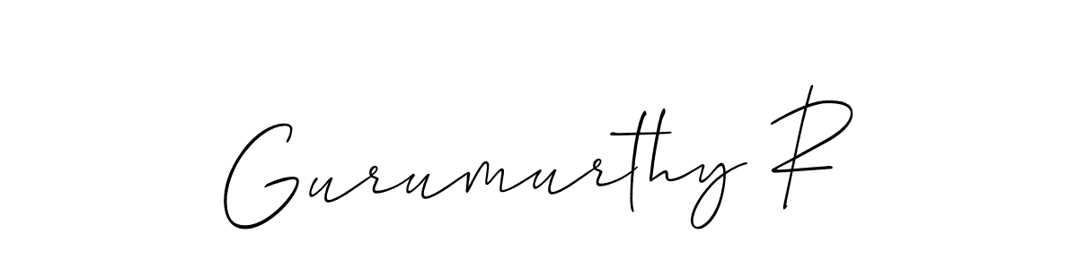 Create a beautiful signature design for name Gurumurthy R. With this signature (Allison_Script) fonts, you can make a handwritten signature for free. Gurumurthy R signature style 2 images and pictures png