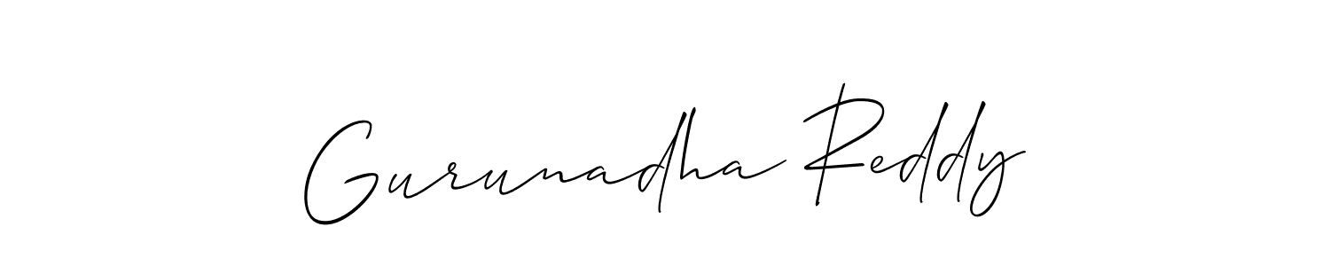 Design your own signature with our free online signature maker. With this signature software, you can create a handwritten (Allison_Script) signature for name Gurunadha Reddy. Gurunadha Reddy signature style 2 images and pictures png